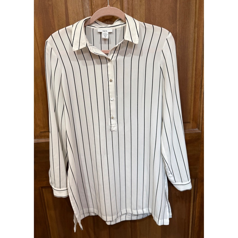 BAR III Women's Black & White Tunic EUC Size M